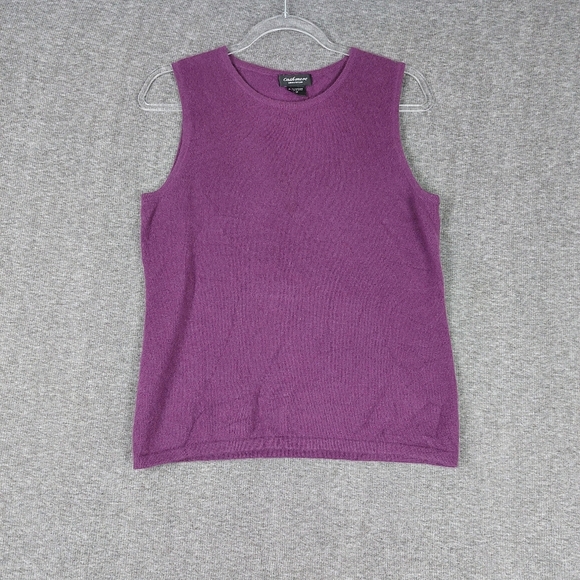 Lord & Taylor Sweaters - LORD & TAYLOR WOMENS PURPLE 100% CASHMERE SLEEVELESS SWEATER VEST SIZE MEDIUM